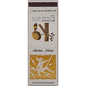 Front Strike Diamond Matchbook Cover American Folklore Davy Crockett Yellow